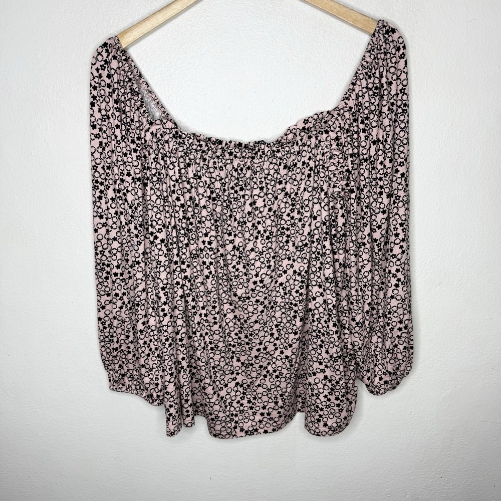 New Boden Square Neck Swing Jersey Top Milkshake Floral Womens US 10 Pink Blouse